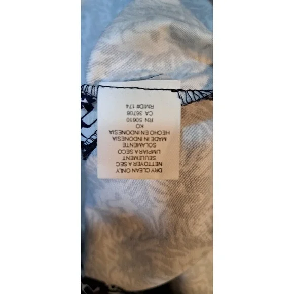 ANNE KLEIN 24W Lion Print Stretch Pants Navy White Business Casual - Picture 6 of 10